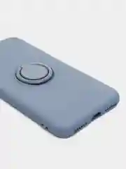 Синий меланж чехол силиконовый с кольцом на iPhone 11 Pro mobios