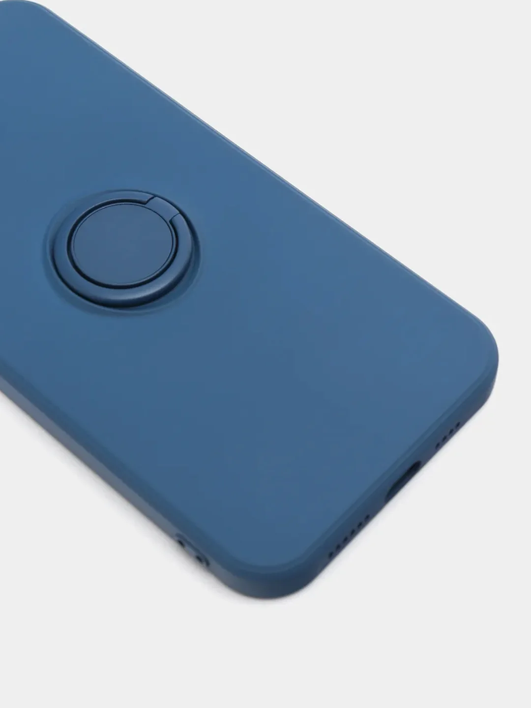Темно-синий чехол силиконовый с кольцом на iPhone 11 Pro mobios
