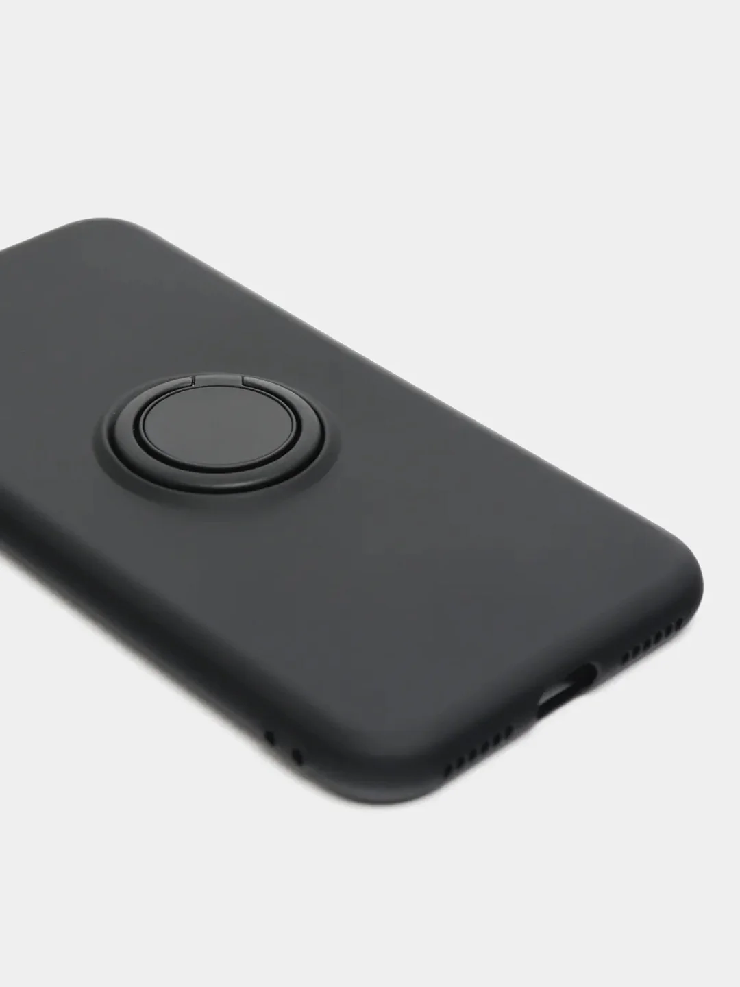 Черный чехол силиконовый с кольцом на iPhone 11 Pro mobios