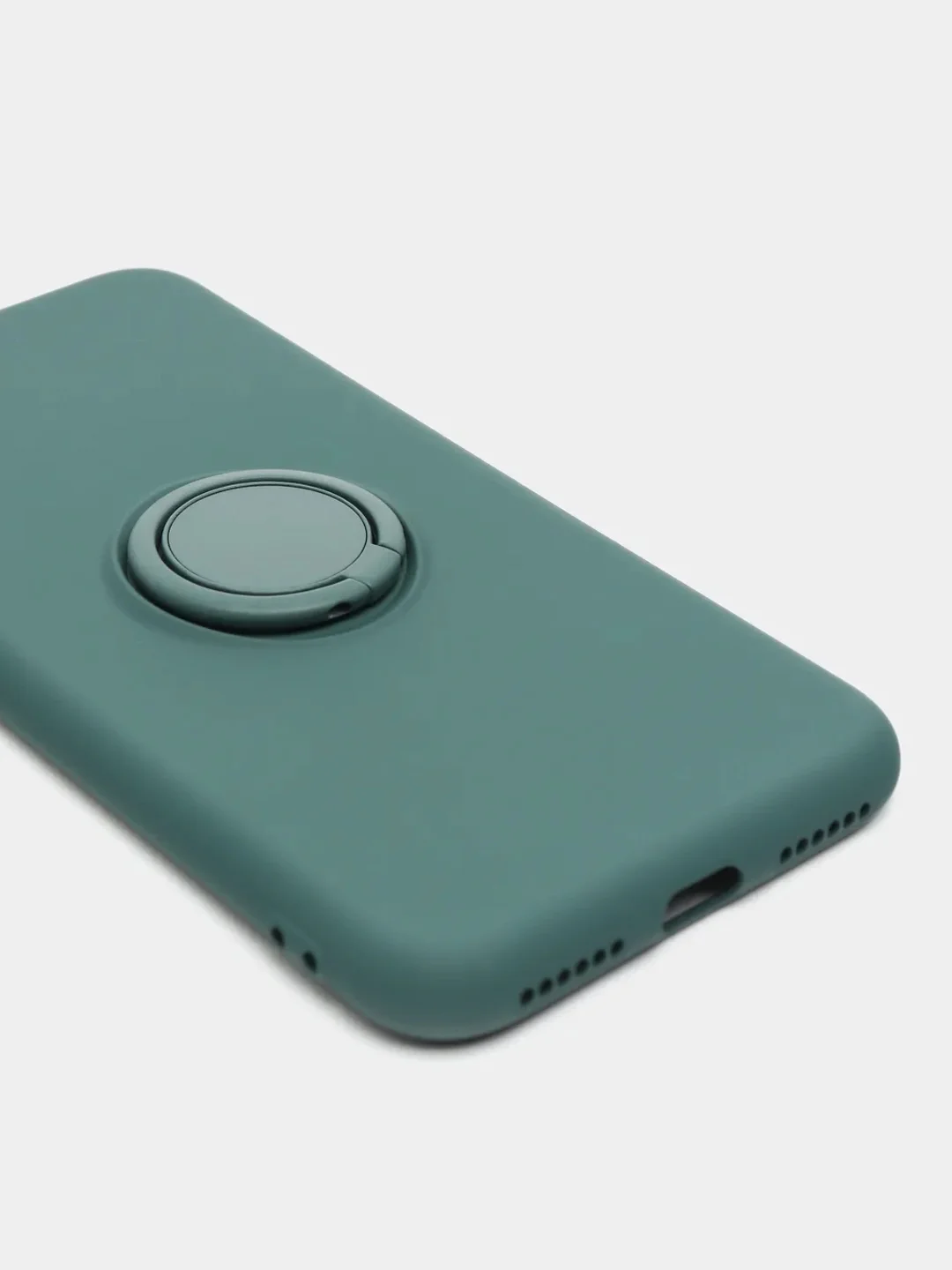 Зеленый чехол силиконовый с кольцом на iPhone 11 Pro mobios