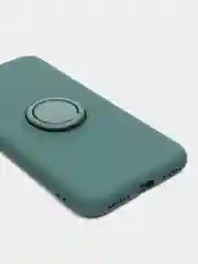 Зеленый чехол силиконовый с кольцом на iPhone 11 Pro mobios