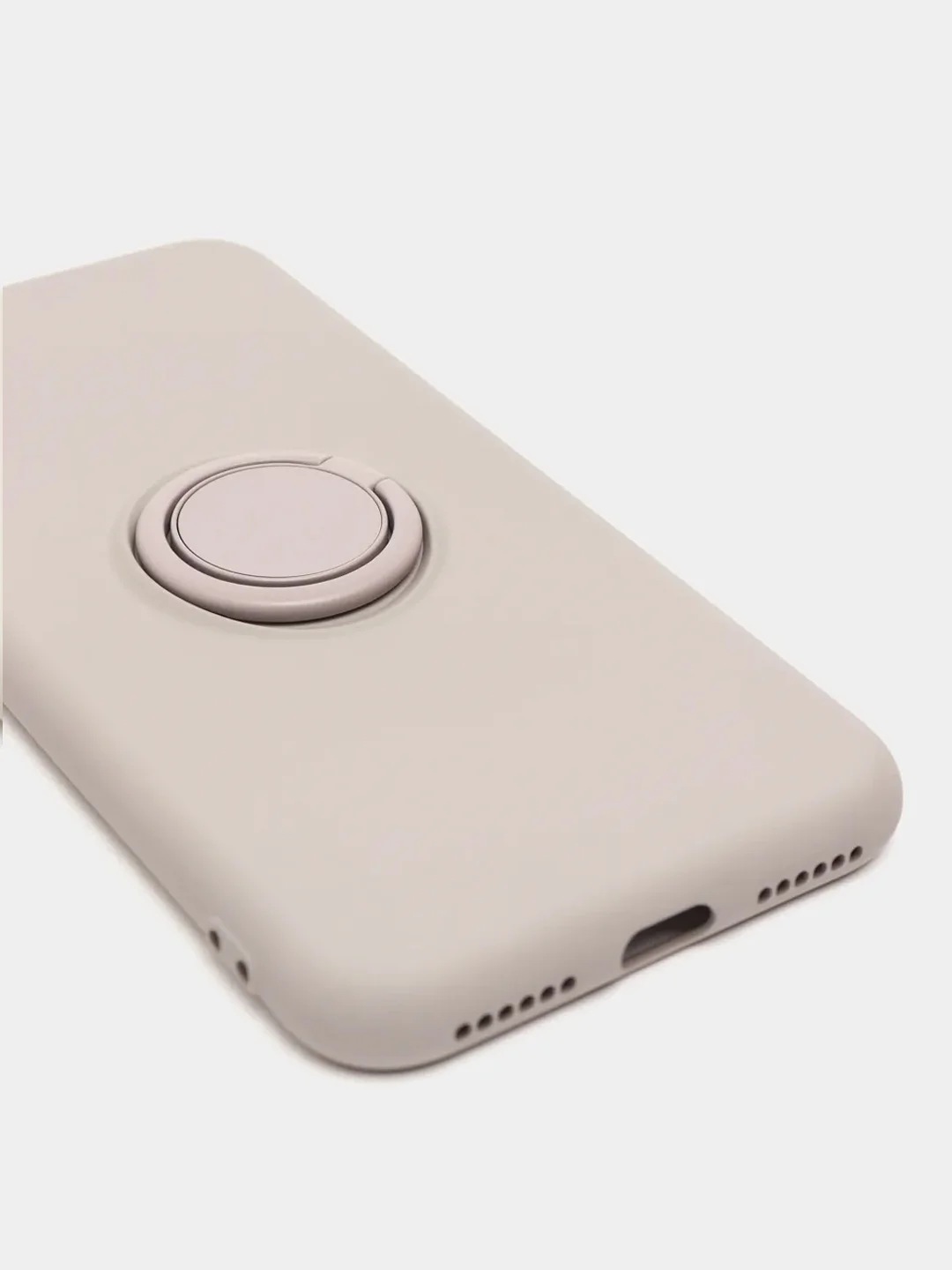 Бежевый меланж чехол силиконовый с кольцом на iPhone 11 Pro mobios