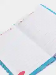 Голубой блокнот меховой с рисунком из пайеток "Насекомое", 12*18, 8 см, 60 листов