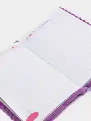 Аметистовый блокнот меховой с рисунком из пайеток "Насекомое", 12*18, 8 см, 60 листов