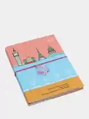 Кораллово-розовый блокнот 13,5*18,5 см, 80 листов на резинке с брелоком