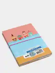 Кораллово-розовый блокнот 13,5*18,5 см, 80 листов на резинке с брелоком