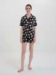 Черный пижама женская с шортами