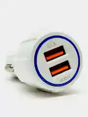 Белый автомобильное зарядное устройство, 2 USB