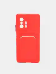 Красный чехол с отделением для пластиковой карты XIAOMI 11T / XIAOMI 11T pro