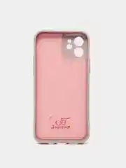 Бежевый чехол для iPhone 11, 12 с бархатной подкладкой с картинкой / рисунком