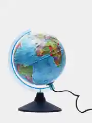 Интерактивный глобус Земли политический рельефный с подсветкой, 210  мм