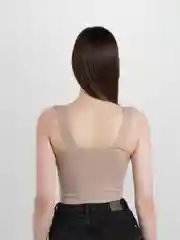 Бежевый меланж топ женский, спортивный