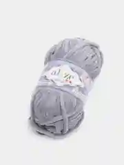 Серый меланж пряжа плюшевая Alize Velluto, микрополиэстер, 100 г, 68 м