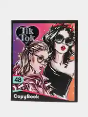 Багровый тетрадь 48 листов в  клетку TIK TOK GIRL