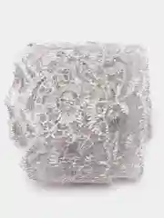 Серебряный кружево, органза, 2 м, ширина 4 см