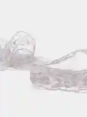 Серебряный кружево, органза, 2 м, ширина 4 см