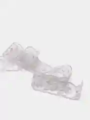 Серебряный кружево, органза, 2 м, ширина 4 см