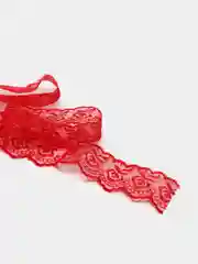 Красный кружево, органза, 2 м, ширина 4 см