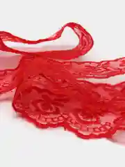 Красный кружево, органза, 2 м, ширина 4 см