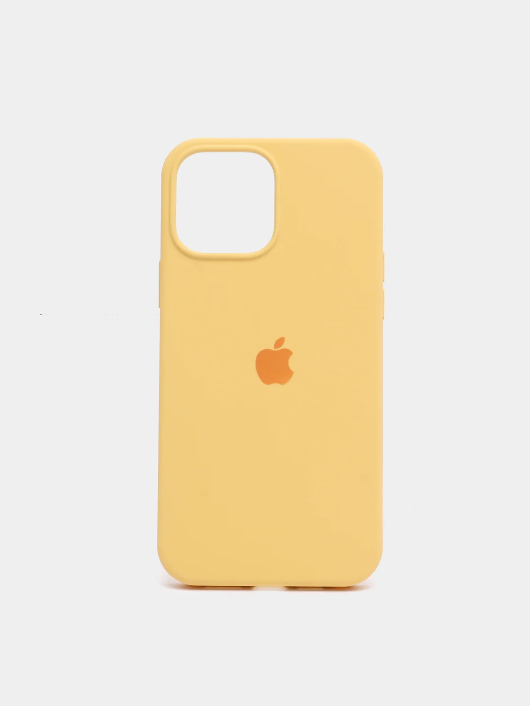 Желтый чехол для iPhone 13 Pro Max 6.7" Silicone Case закрытый низ с логотипом