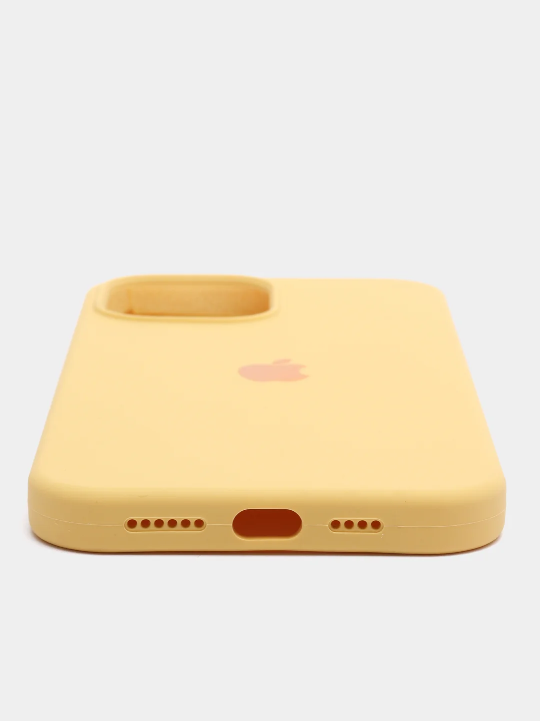 Желтый чехол для iPhone 13 Pro Max 6.7" Silicone Case закрытый низ с логотипом