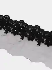 Черный кружево с жемчугом, 1 м
