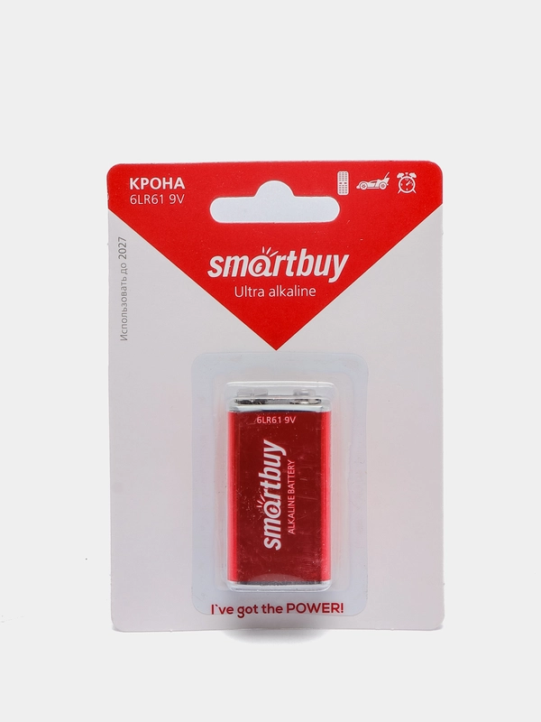 Батарейка алкалиновая Крона Smartbuy, 6LR61, 9V