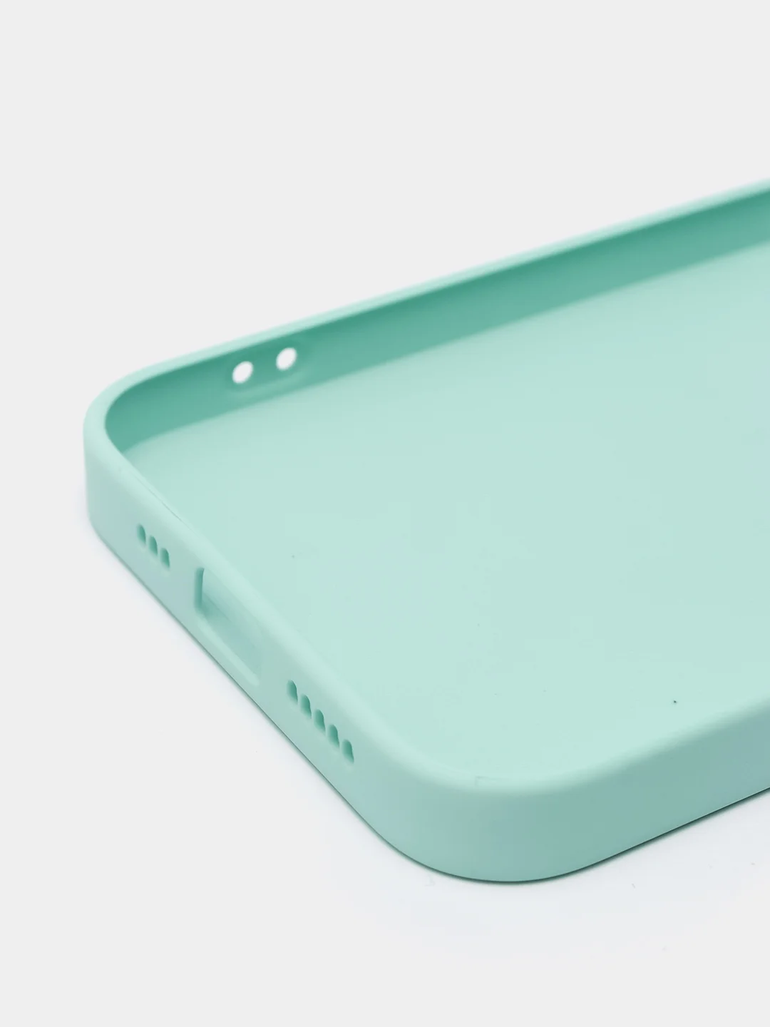 Мятный чехол силиконовый с матовой стеклянной панелью для iPhone 11, 12, 13, 13 Pro, 13 Pro Max