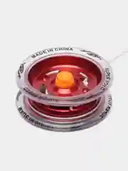 Алый йо-йо игрушка антистресс металлическая с резиновыми накладками 6.5х2.5 см