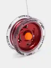 Алый йо-йо игрушка антистресс металлическая с резиновыми накладками 6.5х2.5 см