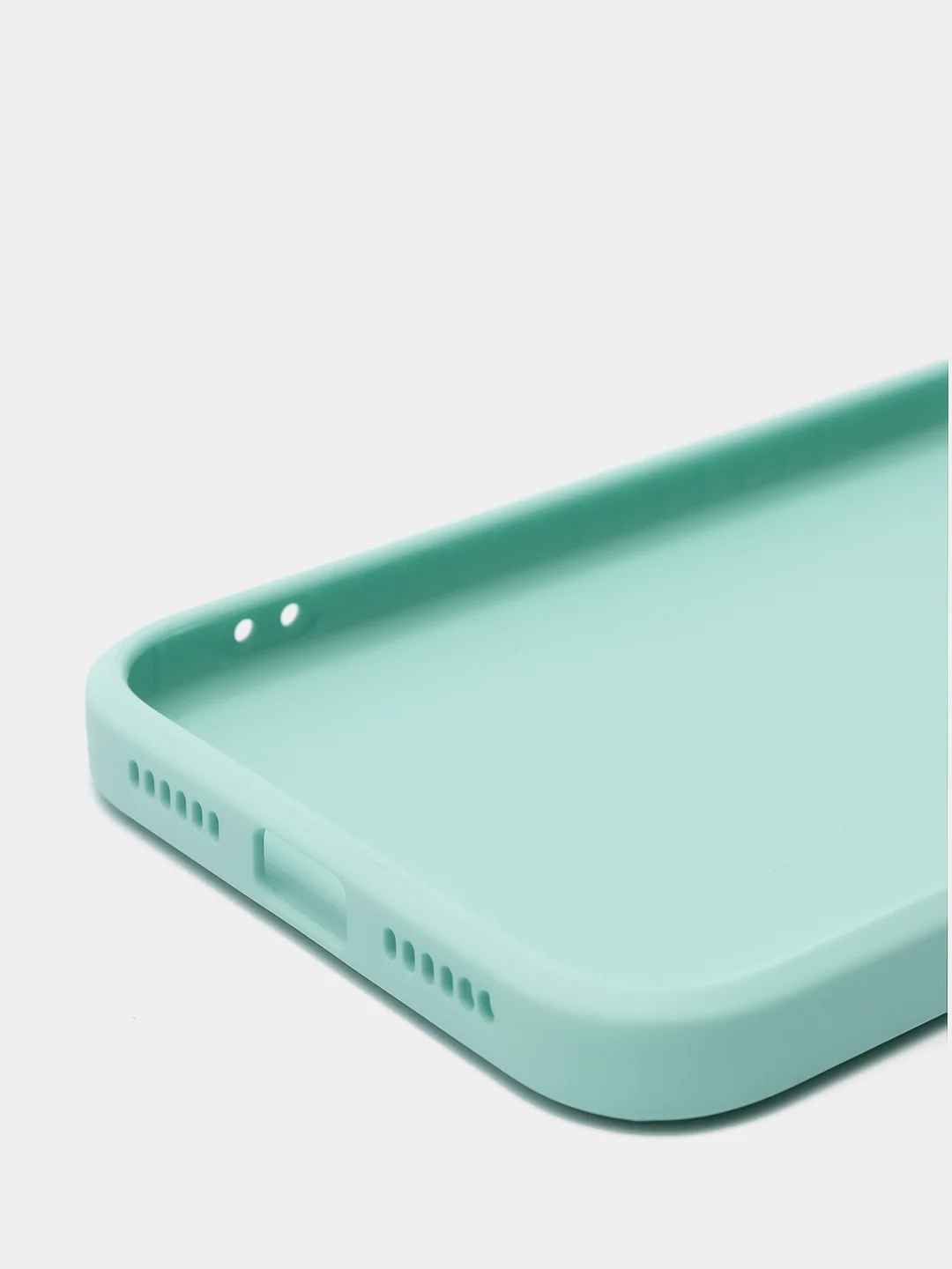 Мятный чехол силиконовый с матовой стеклянной панелью для iPhone 11, 12, 13, 13 Pro, 13 Pro Max