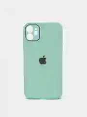 Мятный чехол силиконовый с матовой стеклянной панелью для iPhone 11, 12, 13, 13 Pro, 13 Pro Max