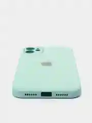 Мятный чехол силиконовый с матовой стеклянной панелью для iPhone 11, 12, 13, 13 Pro, 13 Pro Max