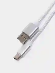 Серебряный кабель для зарядки Type C, 2 метра, голубой