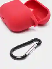 Багровый чехол для наушников AirPods 3 силиконовый с карабином и защитой разъема