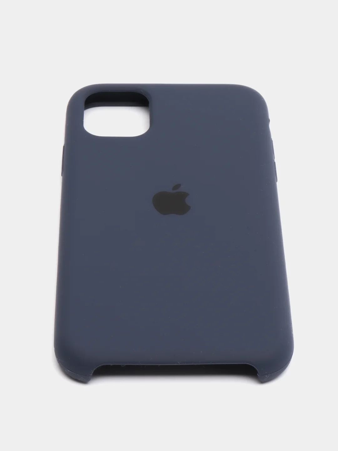 Синий меланж чехол для iPhone 11 силиконовый, с логотипом