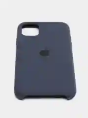 Синий меланж чехол для iPhone 11 силиконовый, с логотипом