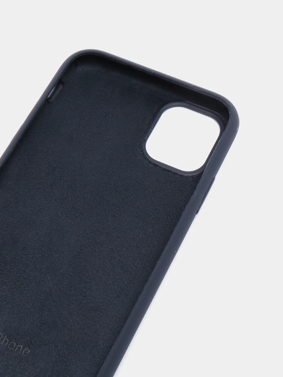 Синий меланж чехол для iPhone 11 силиконовый, с логотипом
