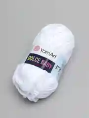 Белый пряжа плюшевая YarnArt Dolce Baby, 50 г, 85 м