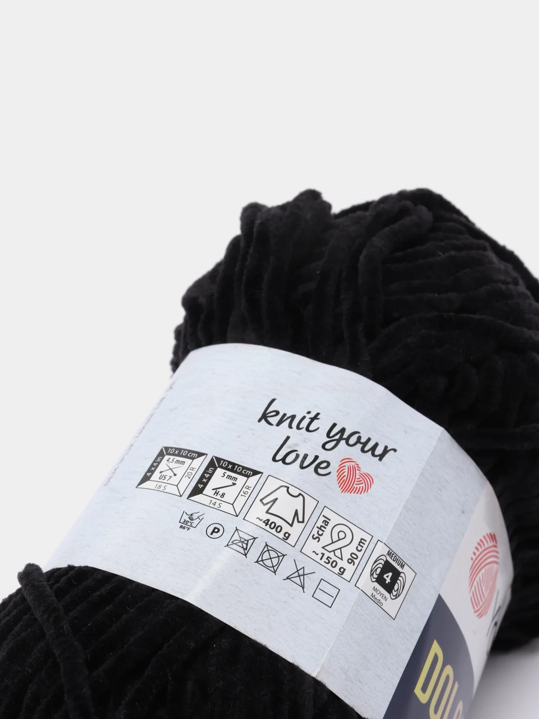 Черный пряжа плюшевая YarnArt Dolce Baby, 50 г, 85 м