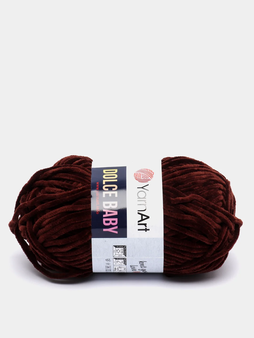 Коричневый пряжа плюшевая YarnArt Dolce Baby, 50 г, 85 м