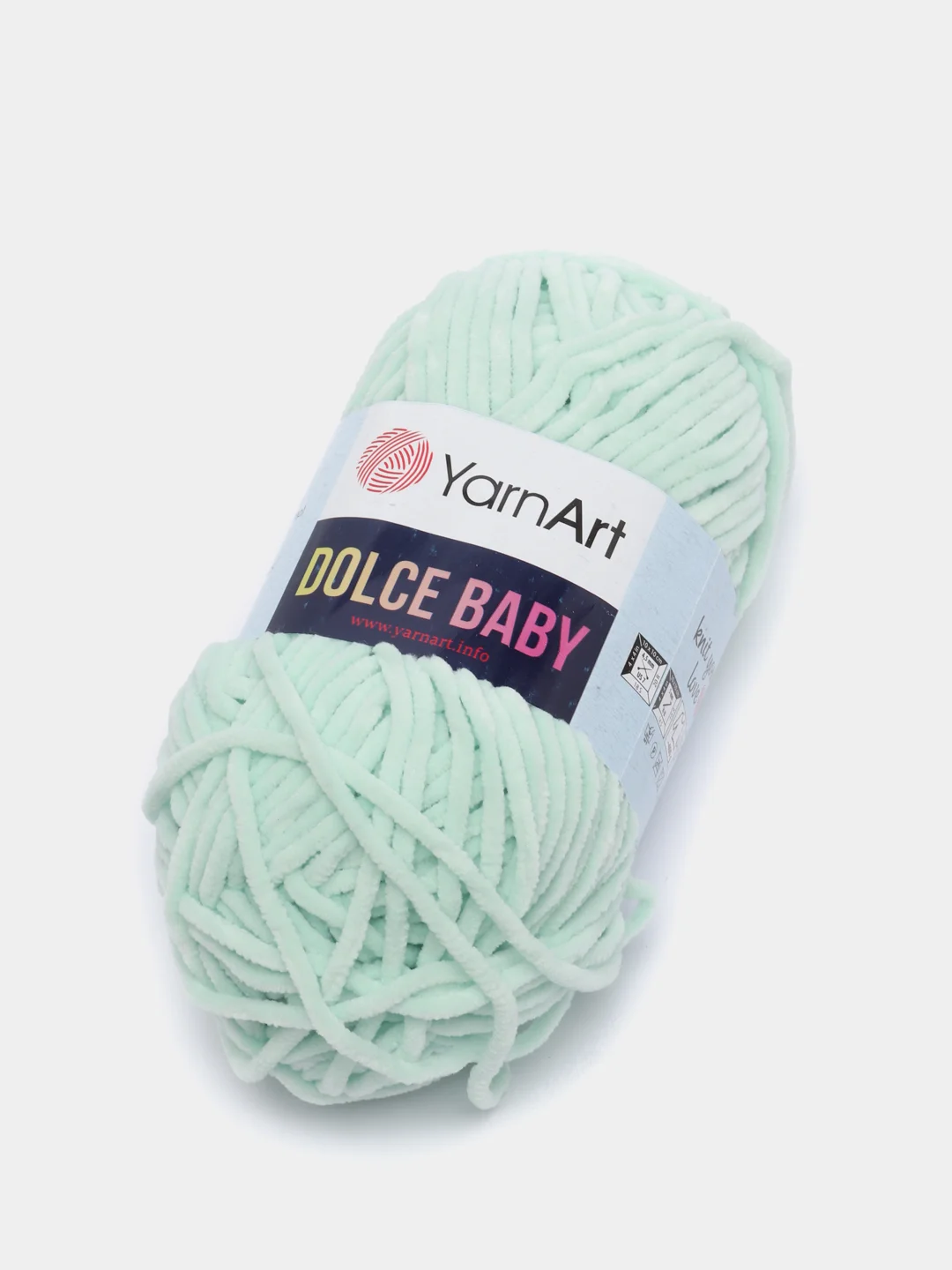 Мятный пряжа плюшевая YarnArt Dolce Baby, 50 г, 85 м