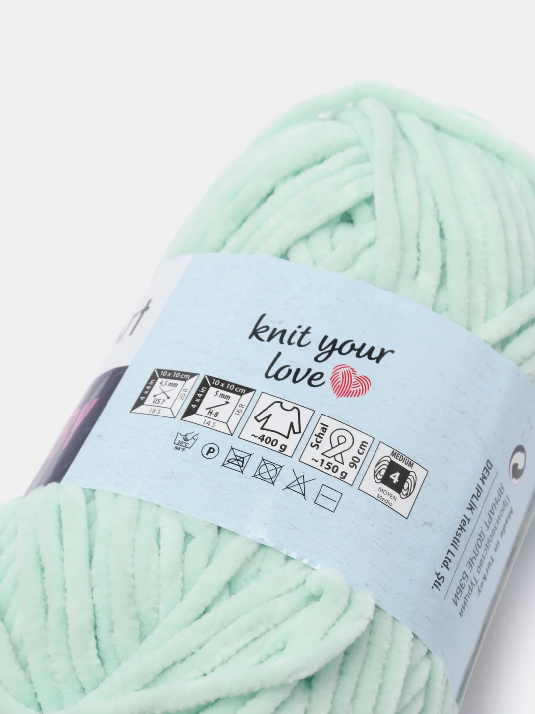 Мятный пряжа плюшевая YarnArt Dolce Baby, 50 г, 85 м