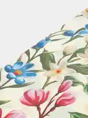 Лимонный пакет подарочный с вырубной ручкой с цветочным принтом