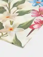Лимонный пакет подарочный с вырубной ручкой с цветочным принтом