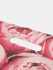 Вишнёвый пакет подарочный с вырубной ручкой с цветочным принтом