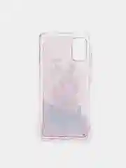Кремовый чехол Samsung Galaxy A41 (Самсунг Галакси А41) чехол переливающийся жидкий с блестками