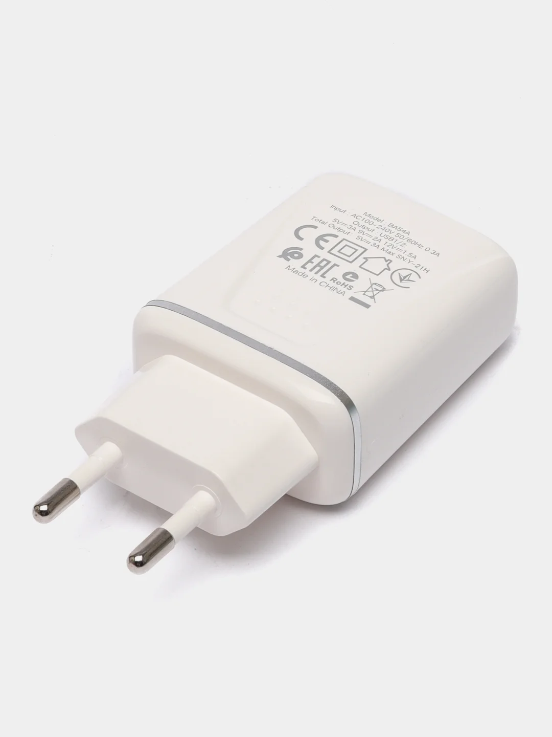 Белый блок питания 2USB 3A 18W Borofone BA54A, Зарядное устройство PD 18W+QC3.0 быстрая зарядка