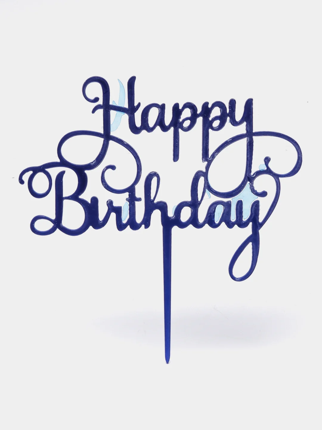 Синий топпер для торт "Happy Birthday"