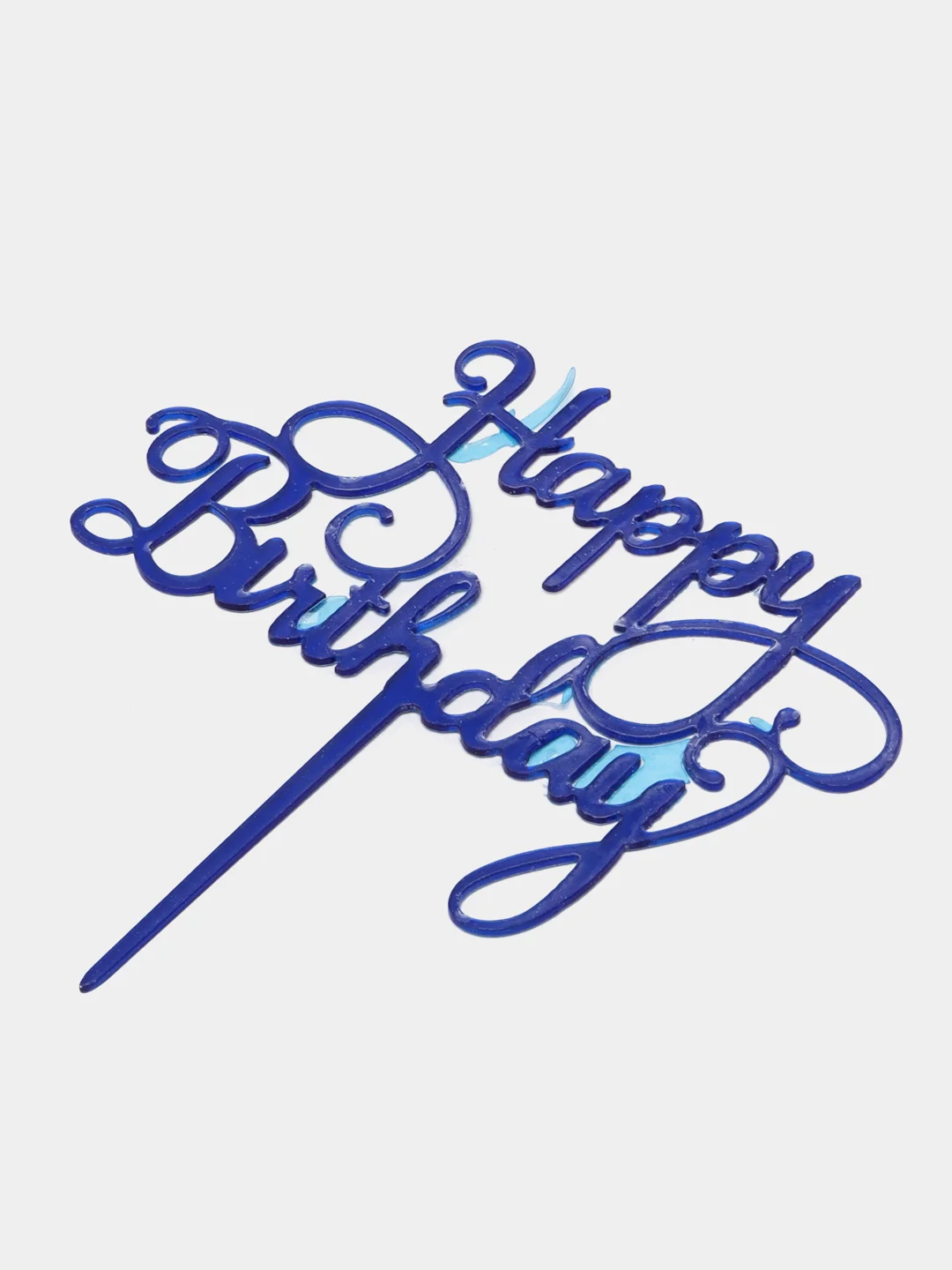 Синий топпер для торт "Happy Birthday"